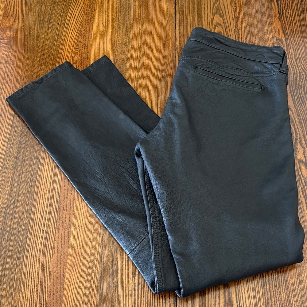 All Saints Black Italian Leather Pants